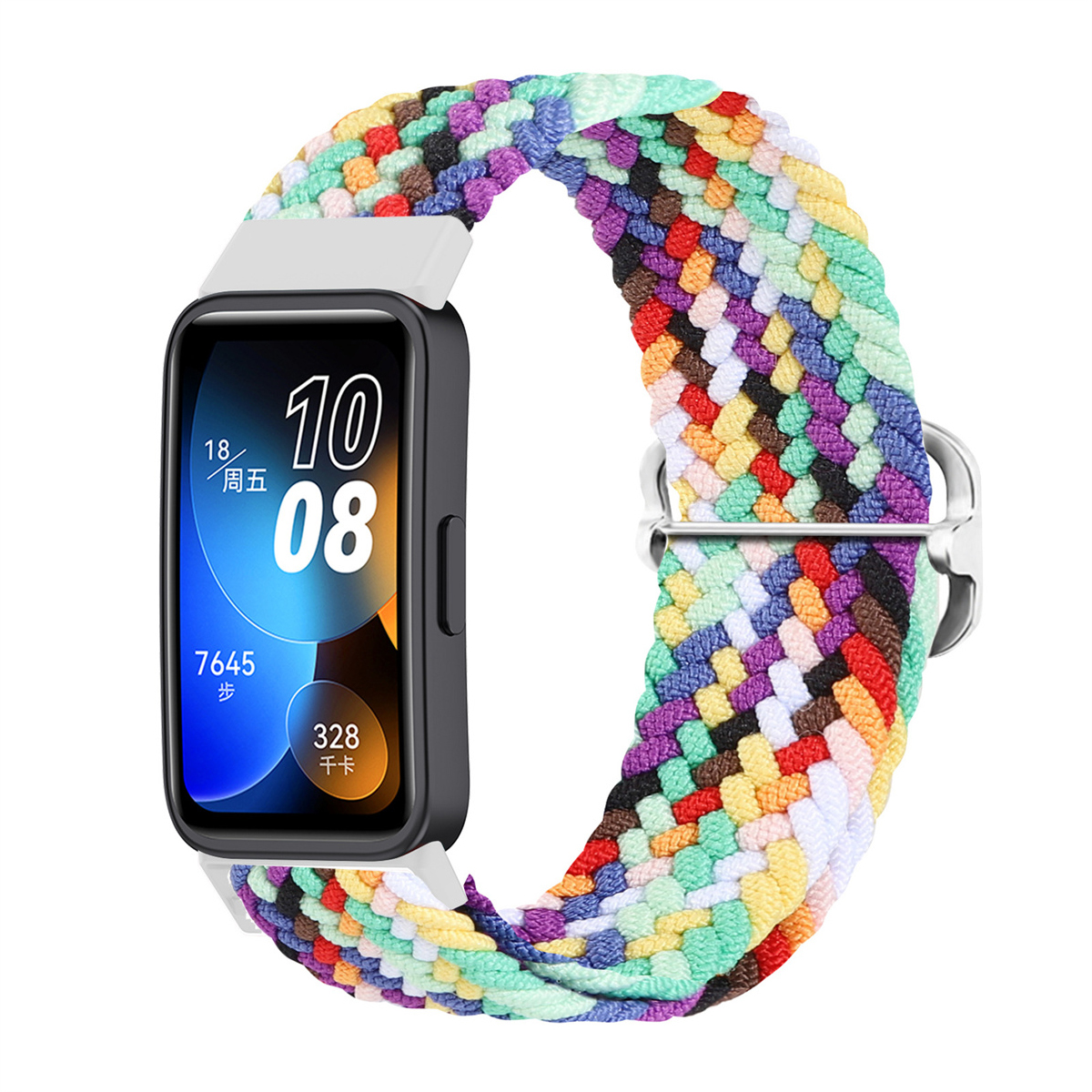 Gevlochten Solo Loop Voor Huawei Band 9 8 7 Band Verstelbare Smartwatch Accessoires Elastische Nylon Armband Correa Huawei Band8 Band