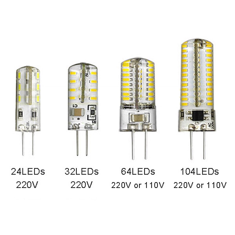 LED G4 Lamp Bulb AC 220V 110V 5W 8W 10W 15W SMD 24 64 104LEDs Lighting Lights replace Halogen Spotlight Chandelier