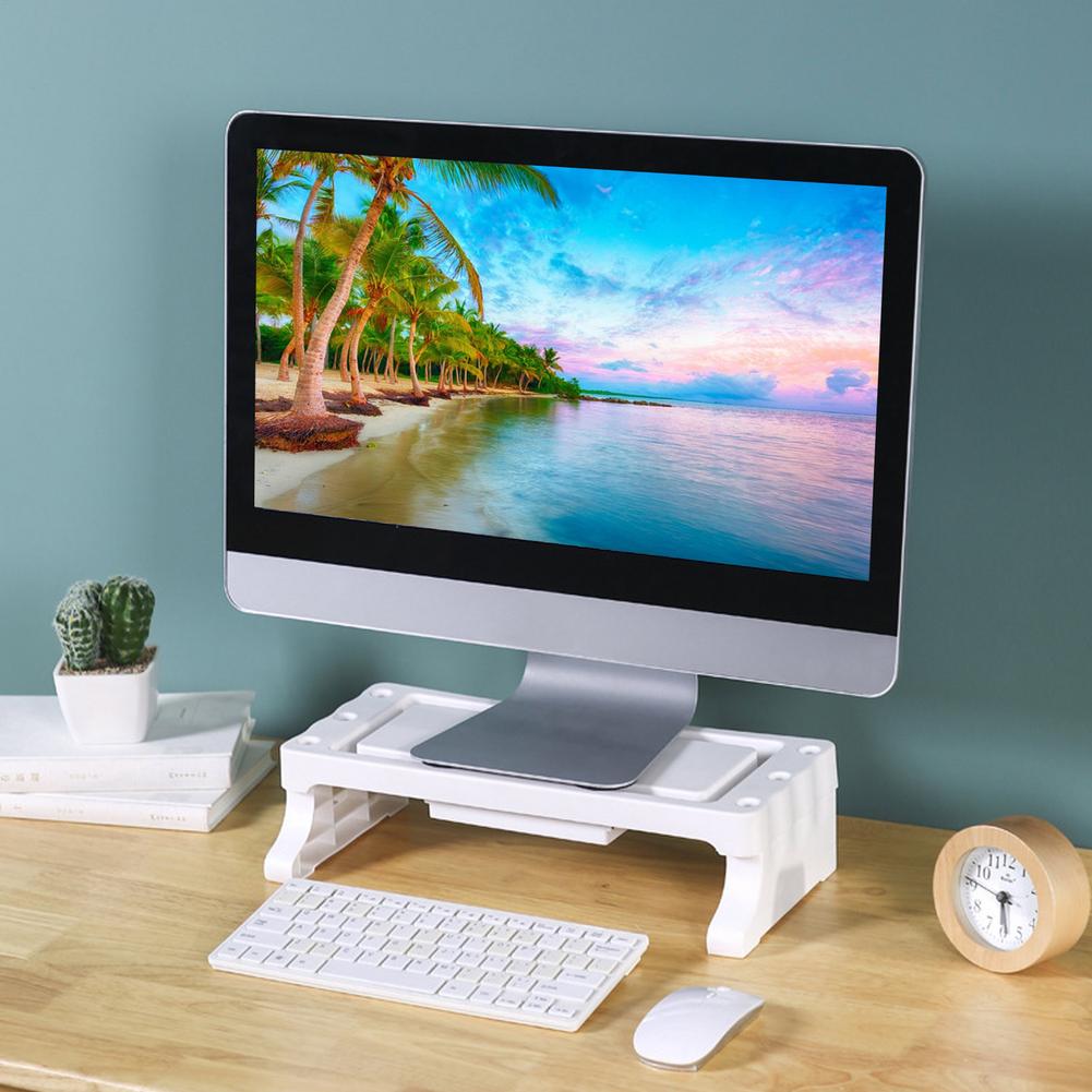 Monitor Stand Riser Support Keyboard And Mouse Storage Desk Computer Universal Desktop Holder Bracket Organizer For PC Laptop