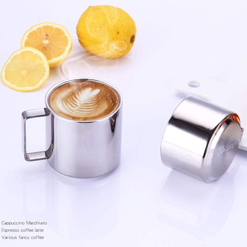 Taza de café de acero inoxidable 304, tazas antiescaldaduras de doble capa para beber/cerveza/agua/té/leche Anti caída botella Tumbler de viaje de Metal