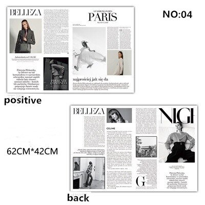 1Pcs Retro Engels Krant Oude Krant Bloem Inpakpapier Foto Props Cosmetische Bakken Voedsel Schieten Decoratie Artikelen: NO 04