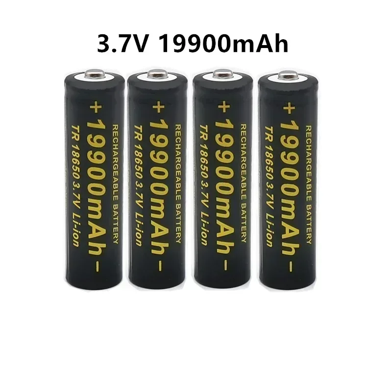 100% 18650 Lithium Batteries Flashlight 18650 Rechargeable-Battery 3.7V 19900 Mah for Flashlight +201 charger