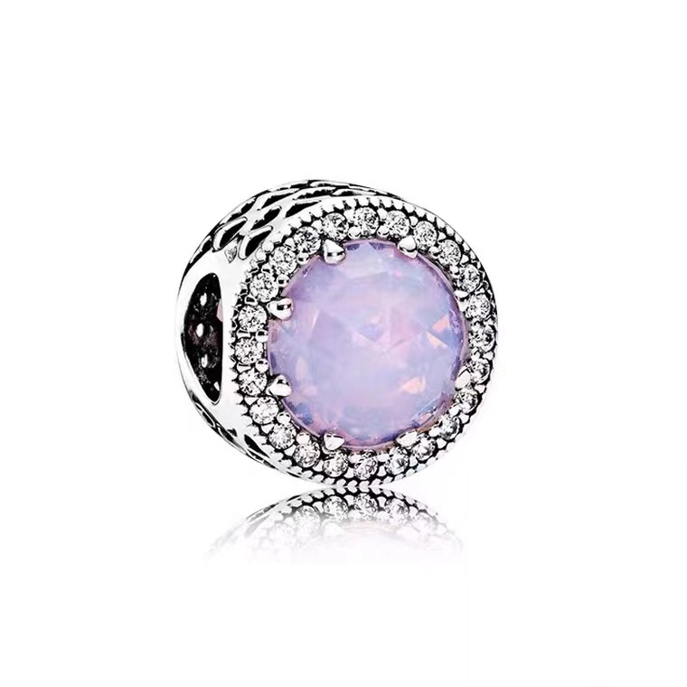 NEUER funkelnder dunkelblauer rosa und meergrüner Charme, dunkelblaue Perle, passend für originales europäisches Armbinde aus 925er Sterlingsilber, DIY-Schmuckgeschenk: Lila