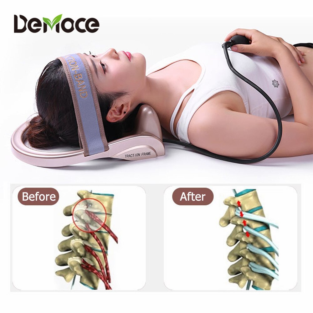 Inflatable Air Cervical Neck Traction Device Neck Support Muscle Tension RelievesVertebra Correction Tractor Relaxing Massager