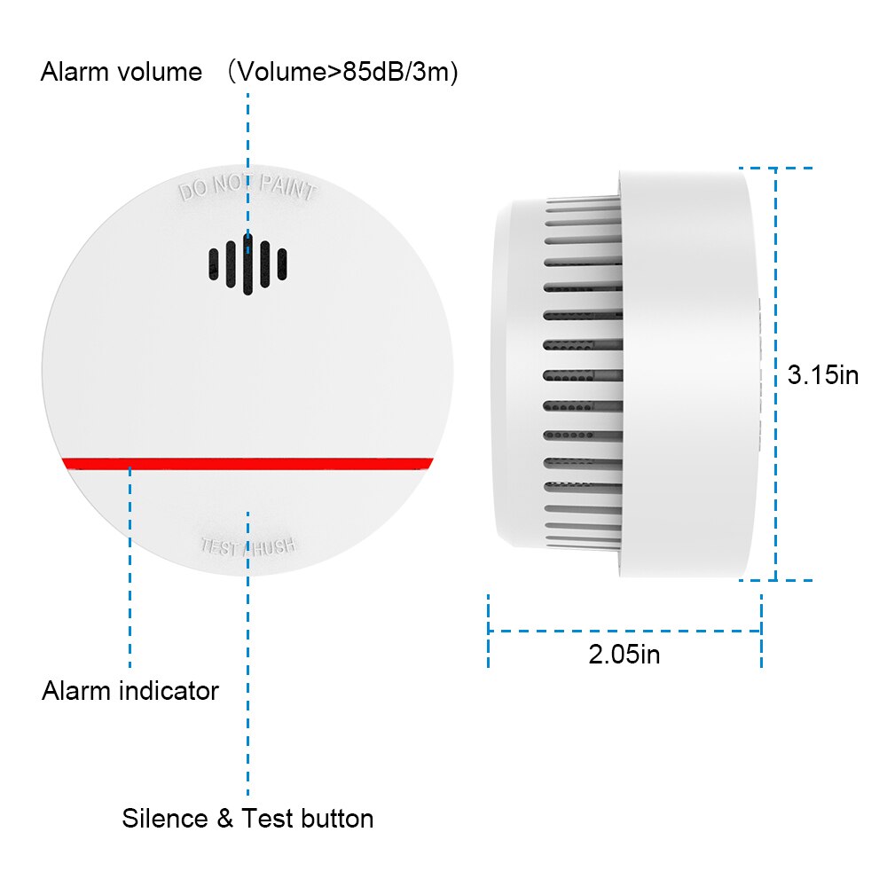 CPVan SM03 Smoke Detector 10 Years Battery Life Fire Protection Sensor Detector EN14604 CE Certified 85dB Volume Detector Smoke