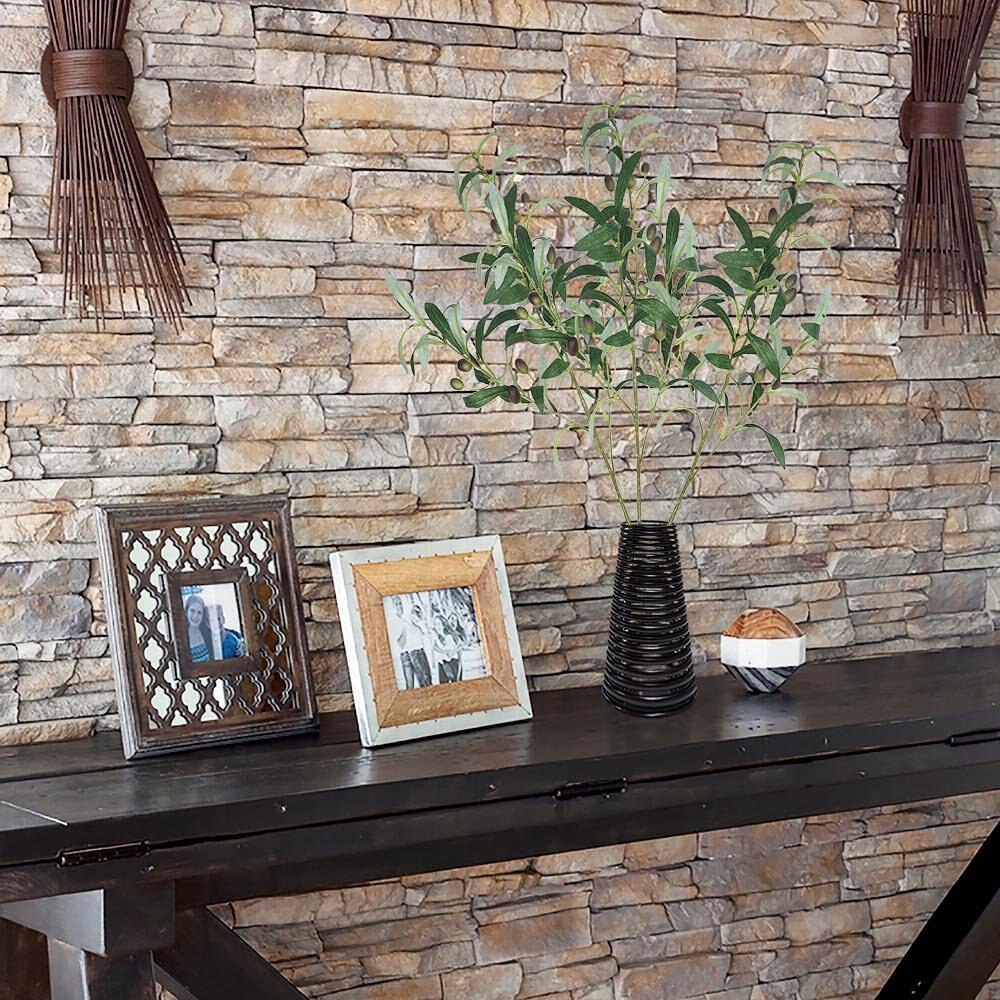 1 mazzo di rami di ulivo piante artificiali steli di verde con foglie di ulivo frutta per la casa matrimonio fiori fai da te decorazione corona