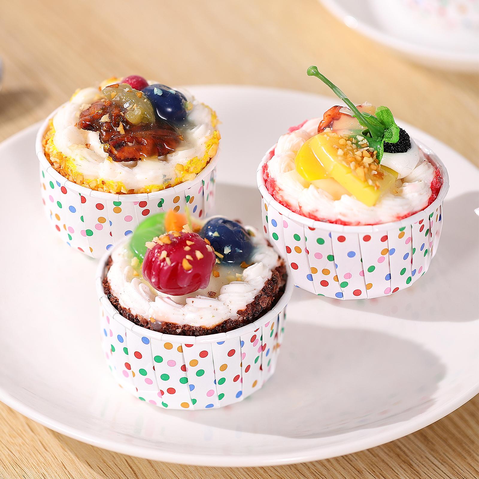 100pcs CabilockPolka Dot Paper Treat Cups Disposable Dessert Bowls for Sundae Cake Ice Cream
