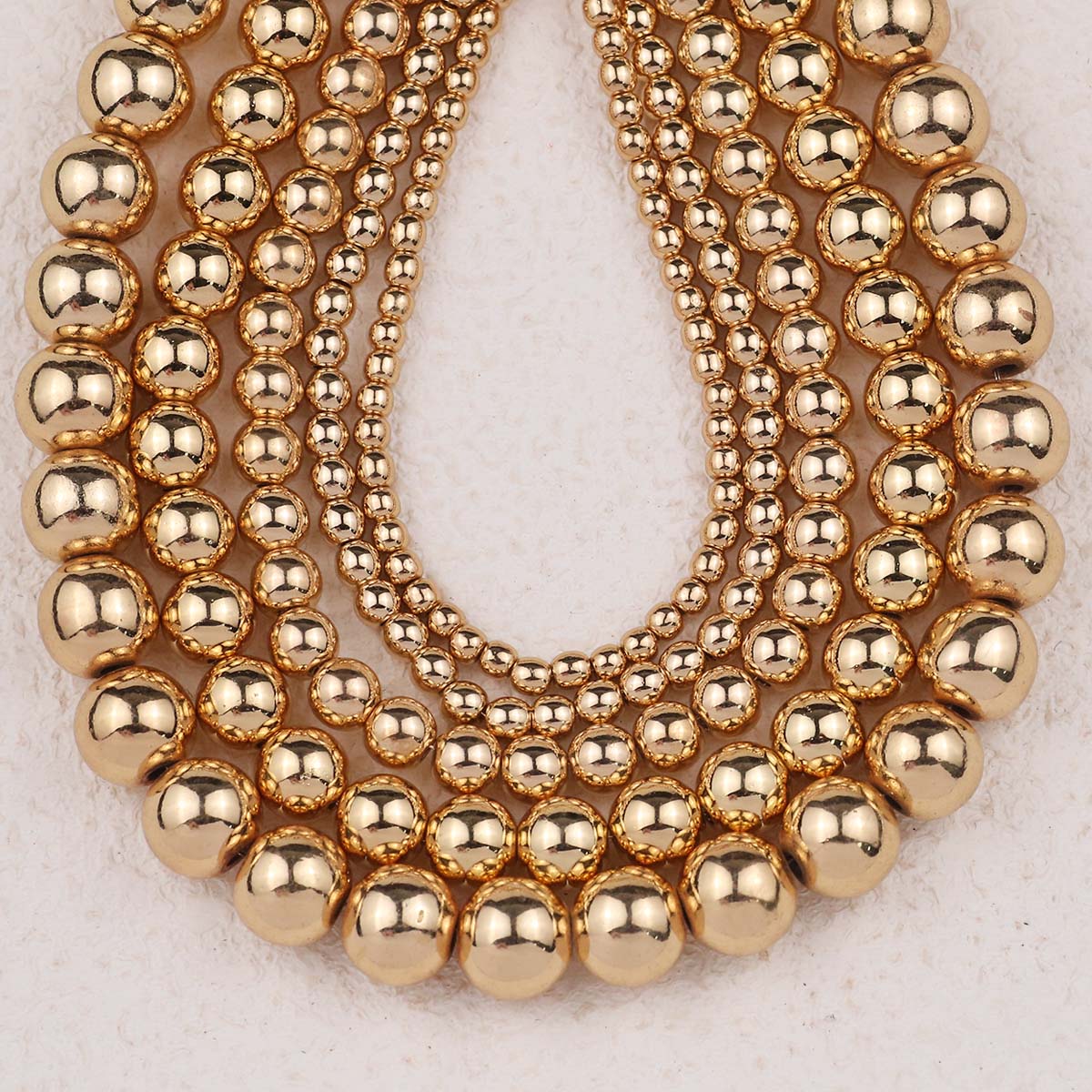 Cuentas de piedra redondas pulidas, hematita plateada de 2/3/4/6/8/10mm, espaciadores de cuentas sueltas para joyería, accesorios para collar y pendientes DIY: Blanco / 2MM