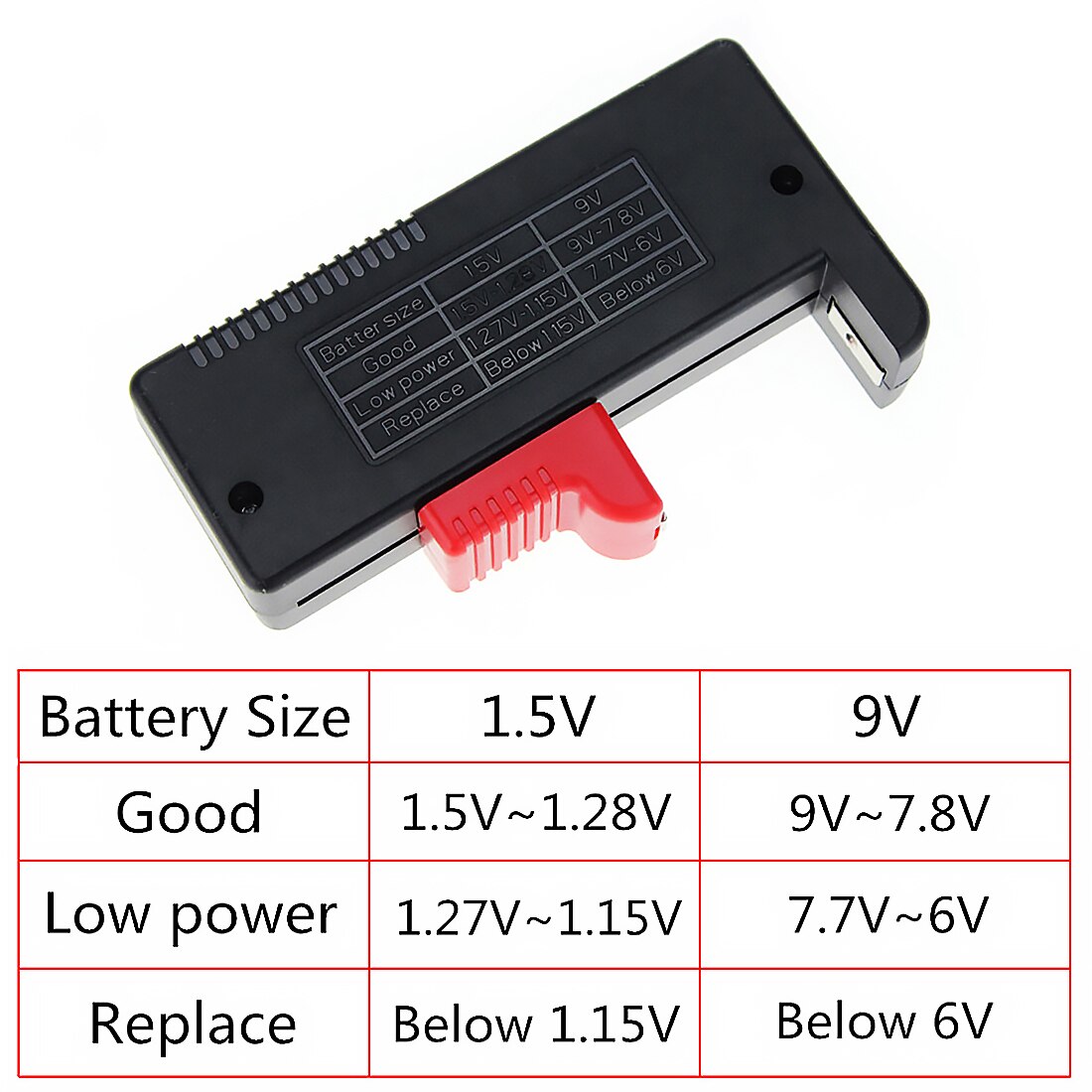 Digital batteritester voltkontroller for 9v 1.5v knappceller universal oppladbar aaa aa cd batteritestenhet spenning