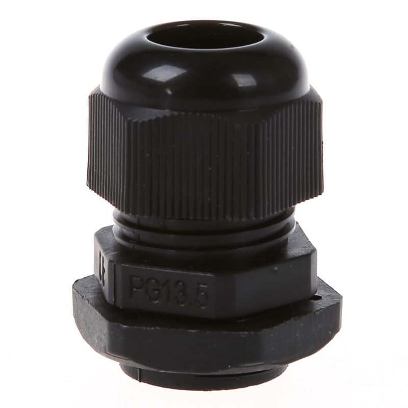 5 Pcs PG13.5 Black Plastic Waterproof Connectors Cable Glands-ABUX: Default Title