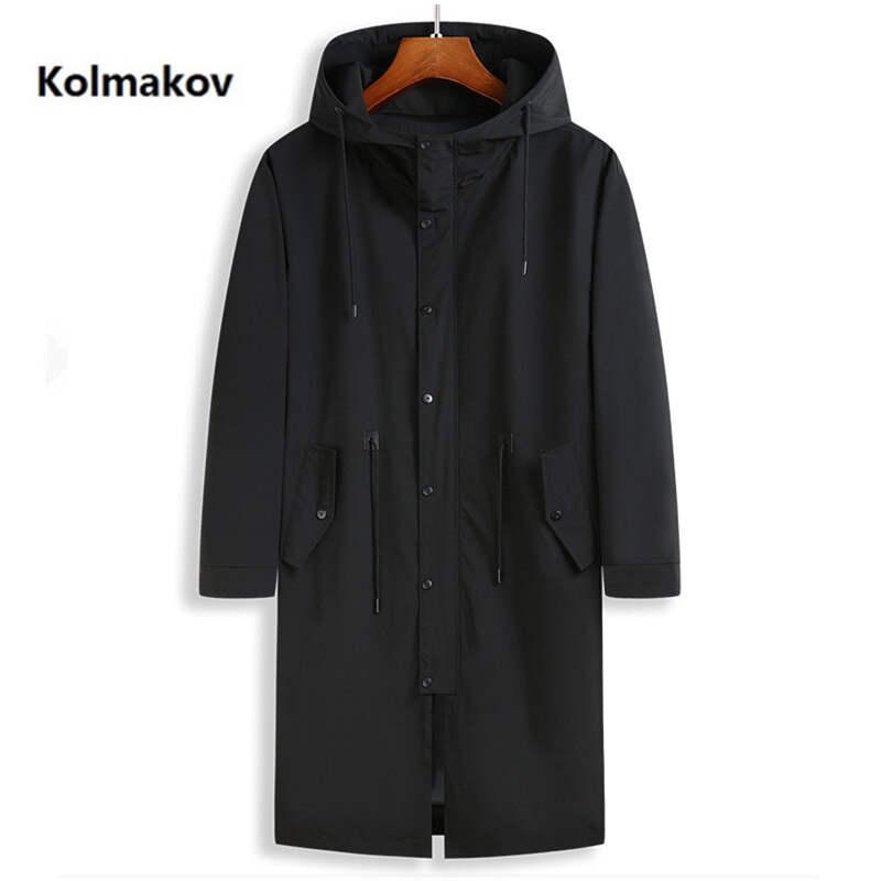 2022 Voorjaar Aankomst Lange Stijl Jas Heren Casual Trenchcoat, Casual Hoooded Jassen Mannen, size XL-8XL: Xl