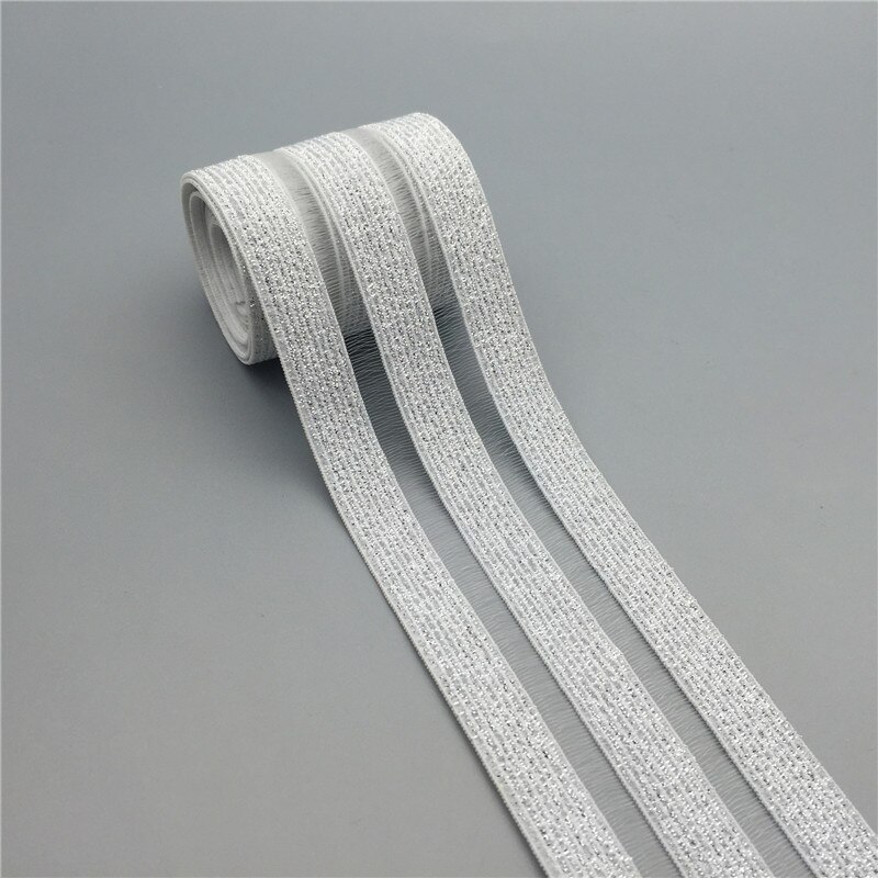Zwart Wit Elastische Band 50 Mm 90 Mm Glitter Goud Zilver Mesh Kledingstuk Elastische Riem Meisje Jurk Naaien Diy Ambachten accessoires 1 Meter: Glitter silver / 90mm