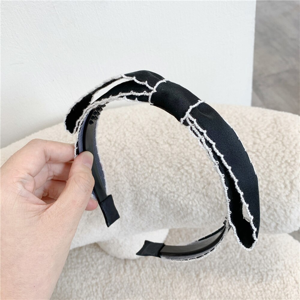 Accesorios para el cabello para niña y mujer, Blanco Simple de , diadema negra, pinza para el pelo, capucha para el pelo coreana: 2