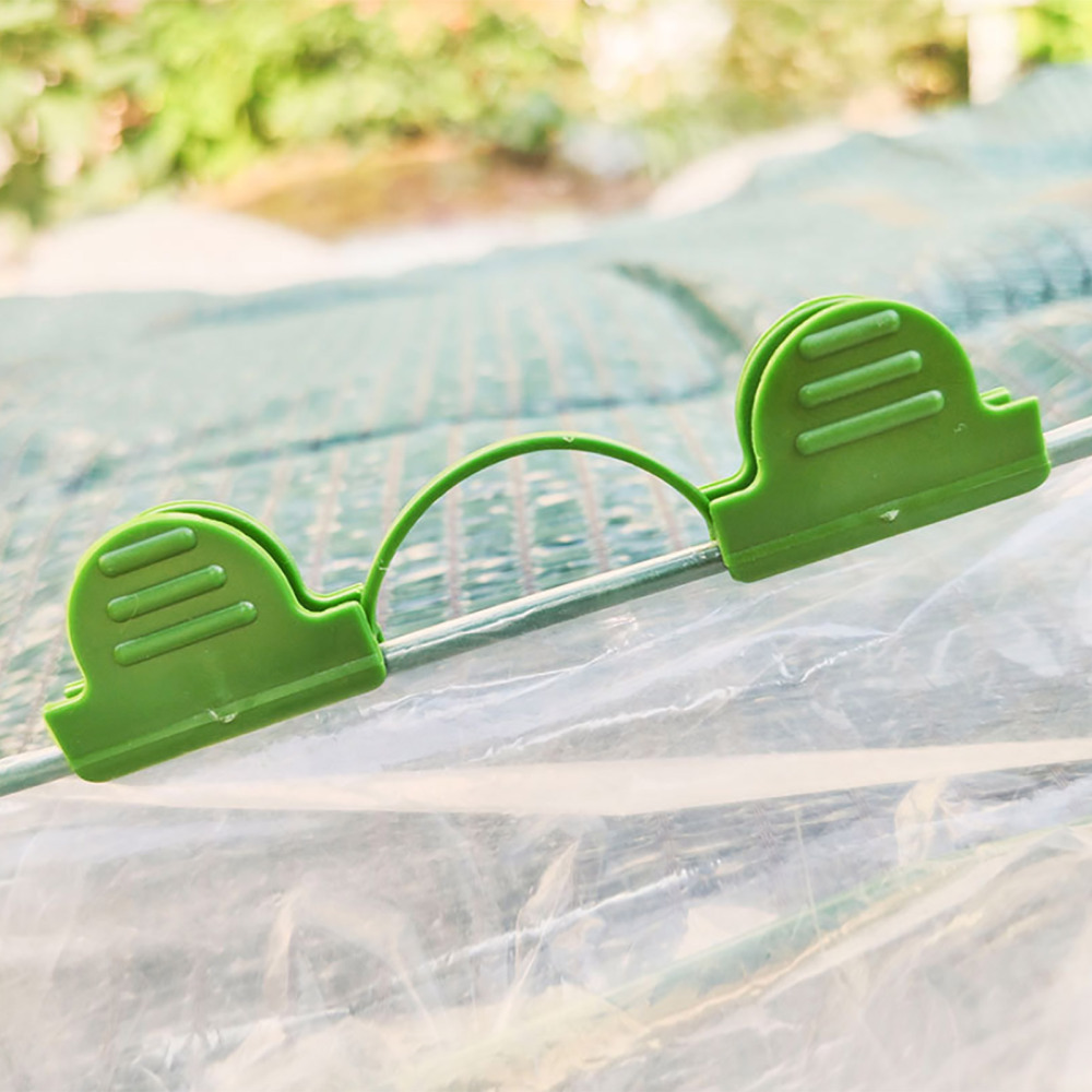 Fixing Clamp Clip Pipe Clamps Elbow Bracket Gardening Supplies PE Plastic 20Pcs GREEN Greenhouse Warm Film Buckle
