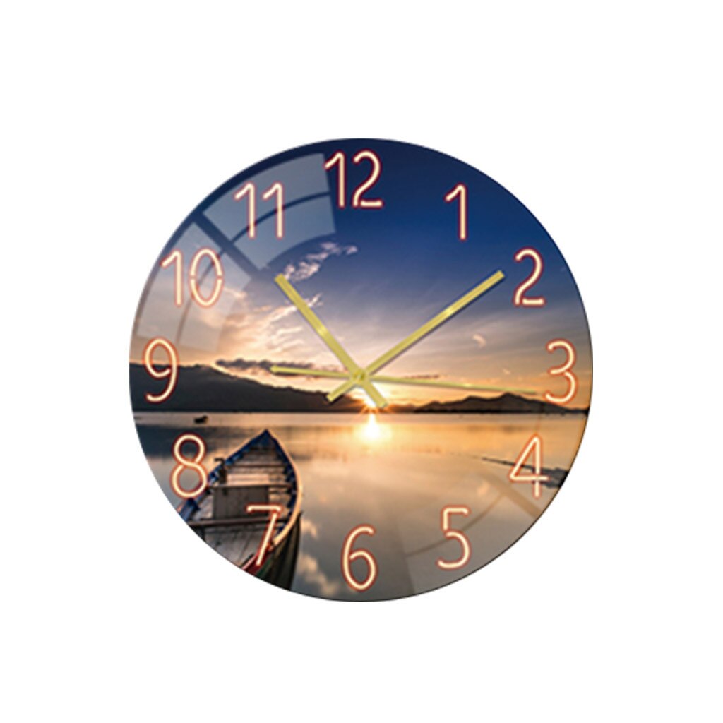 Living Room Digital Wall Clock Acrylic Mute Frameless Smart home Art Clock: C