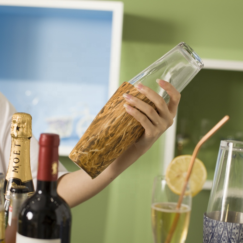 China top ten selling products glass stainless steel cocktail shakers