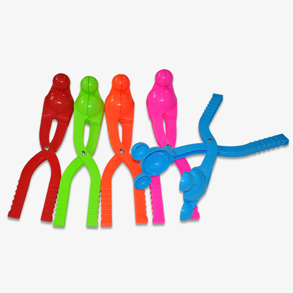 2PCS Cartoon Lustige Kinder Kampf Werkzeug Outdoor Maker Winter Sand Form Gelegentliche Farbe Schneeball Clip Spielzeug PP Kompakte