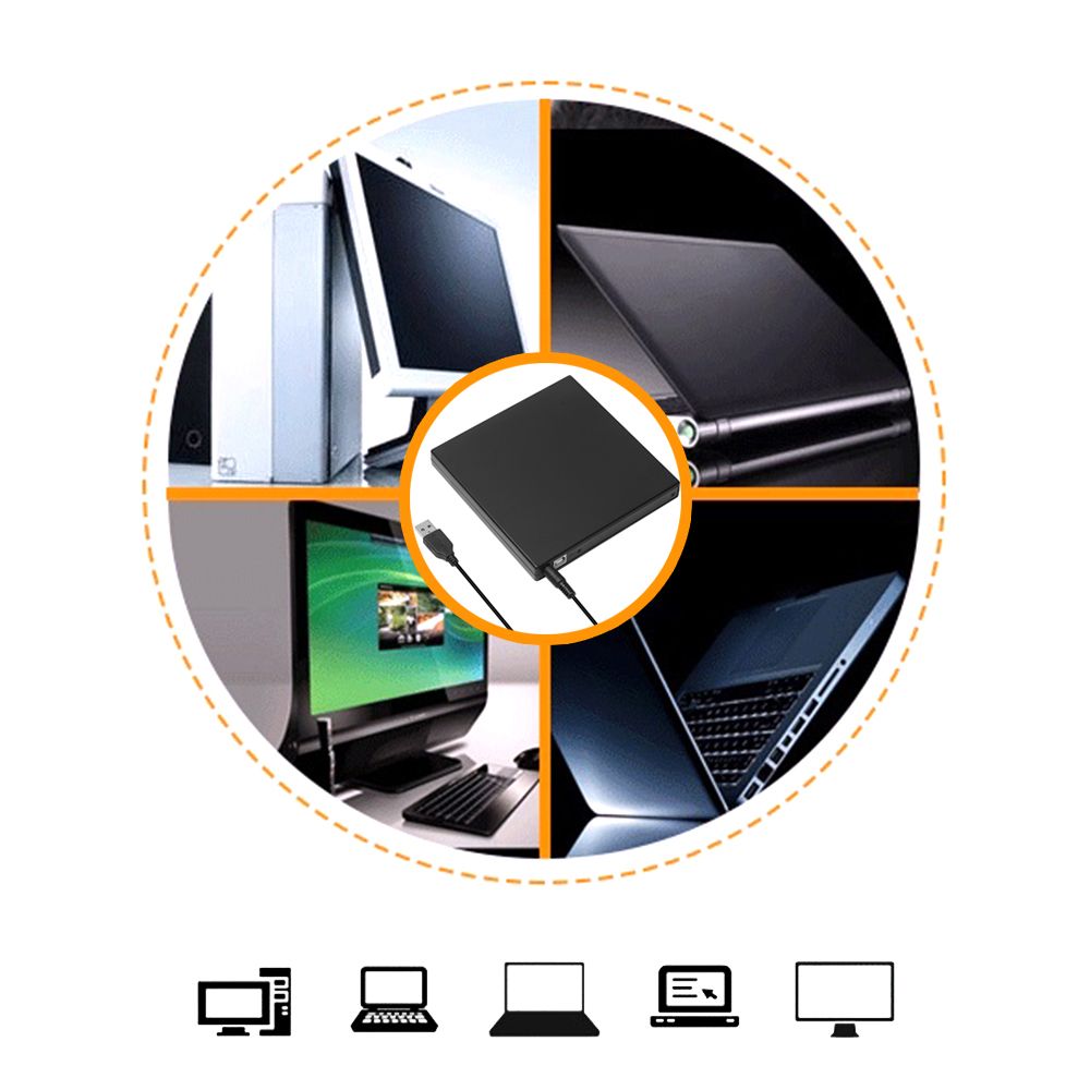 Lector de CD USB 20, accesorios para PC, quemador de disco, CD-RW, Unidad óptica externa, DVD ROM, playerpara Macbook, portátil, PC de escritorio