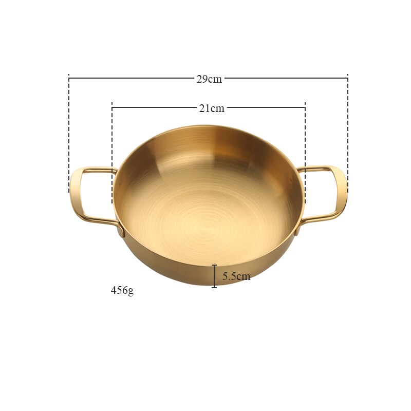 1Pc Rvs Soeppan Zee Voedsel Potten Verdikte S &amp; L Noedels Pot Keukengerei Potten En Pannen single-Layer Koreaanse Kookgerei: S-Gold