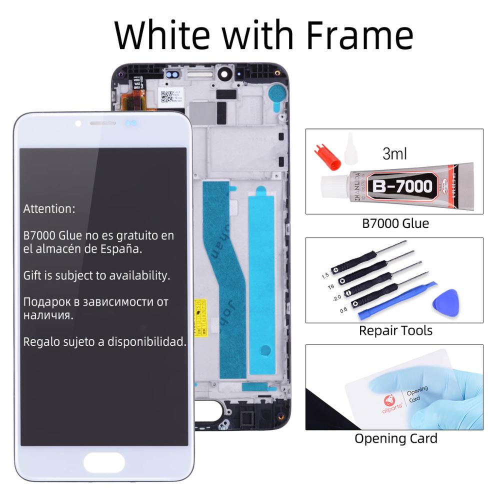 Originele Display Voor MEIZU M5 Display Touch Screen Digitizer met Frame M611H Display Module Voor MEIZU M5 LCD Vervanging: with Frame White