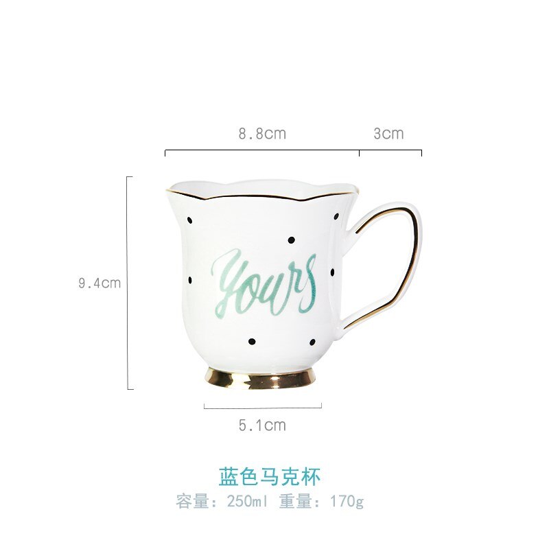 Japanese Style Cute Coffee Cup Saucer Set Tea pot Milk Jug Sugar Pot Tea Tray Set Reusable Latte Cappuccino Cups 180ml: Blue Mug