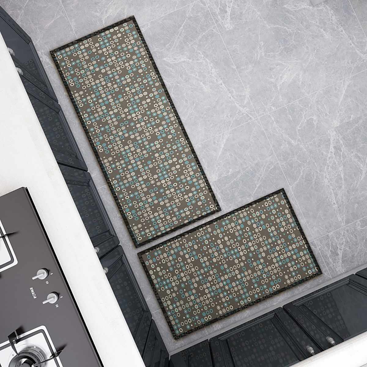 2 Stuks Keuken Vloer Tapijt Vloermat Moderne Geometrische Patternarea Rug Antislip Badkamer Absorberende Deurmat Pad Mat Deurmat