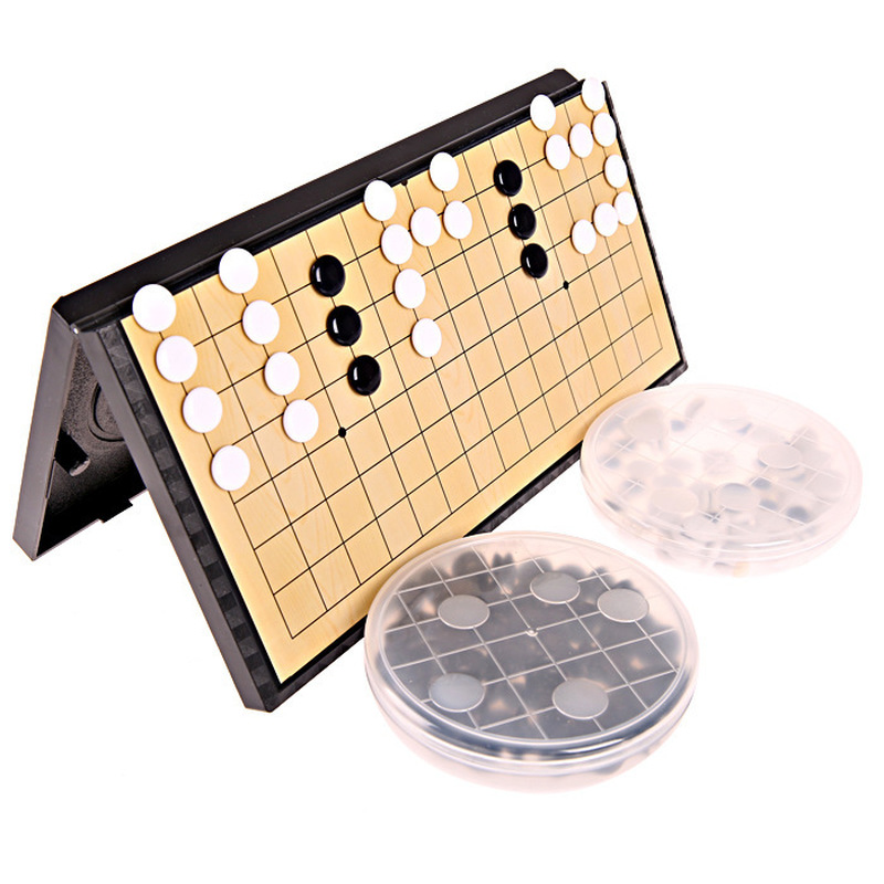 Folding Portable Gomoku Gobang Travel Chess Game Board with Magnetic Entertainment Parts Student Puzzle Chess Board Set