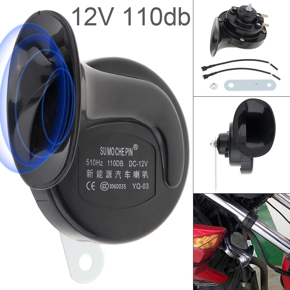 12V 110db General Purpose Motorcycle Snail Horn Electric Bicycle Waterproof Horn with Two Horn Line