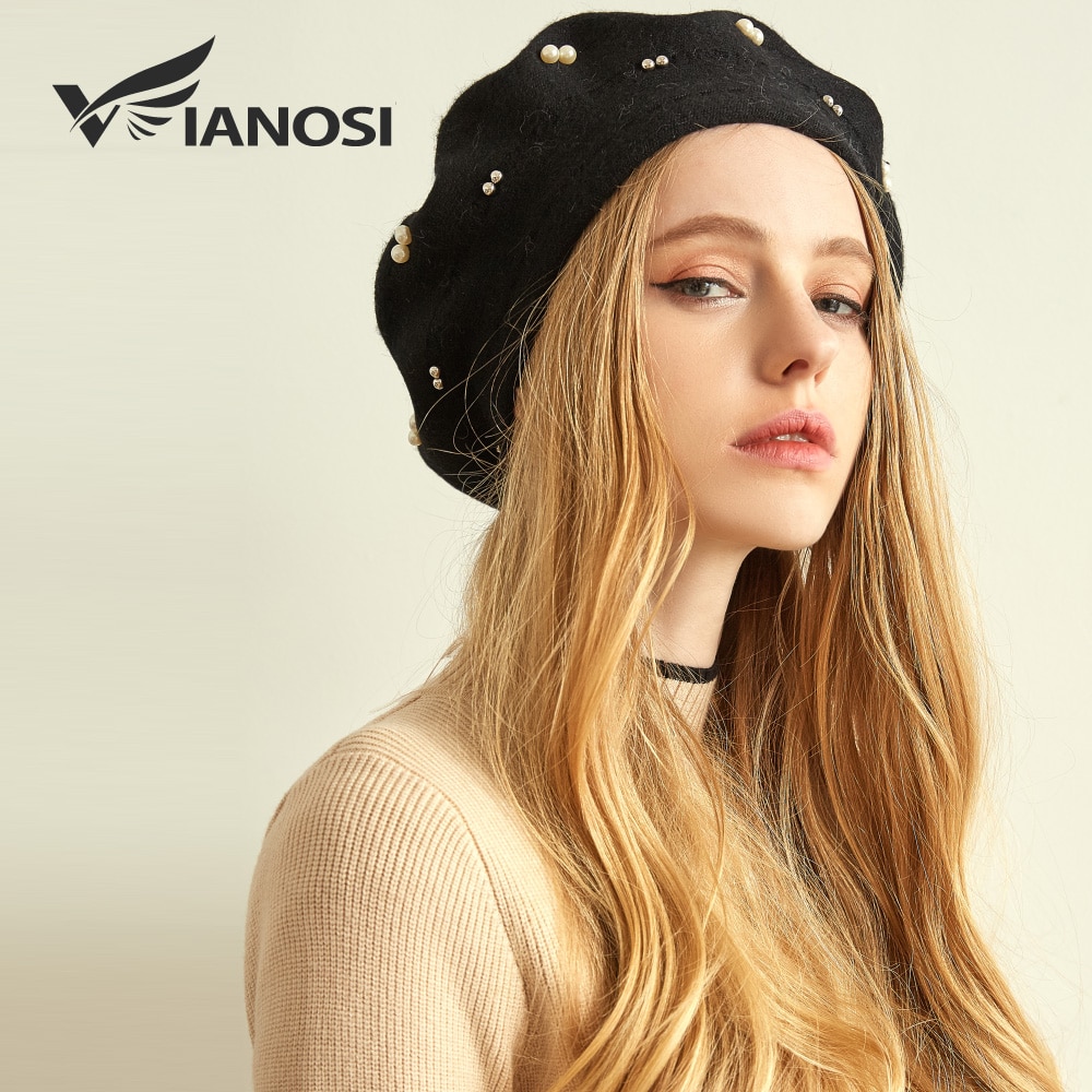 Vinter baskermössor för kvinnor ullstickade enfärgade basker kvinnliga mössor tjej höstvarma gorros märkes huvmössor