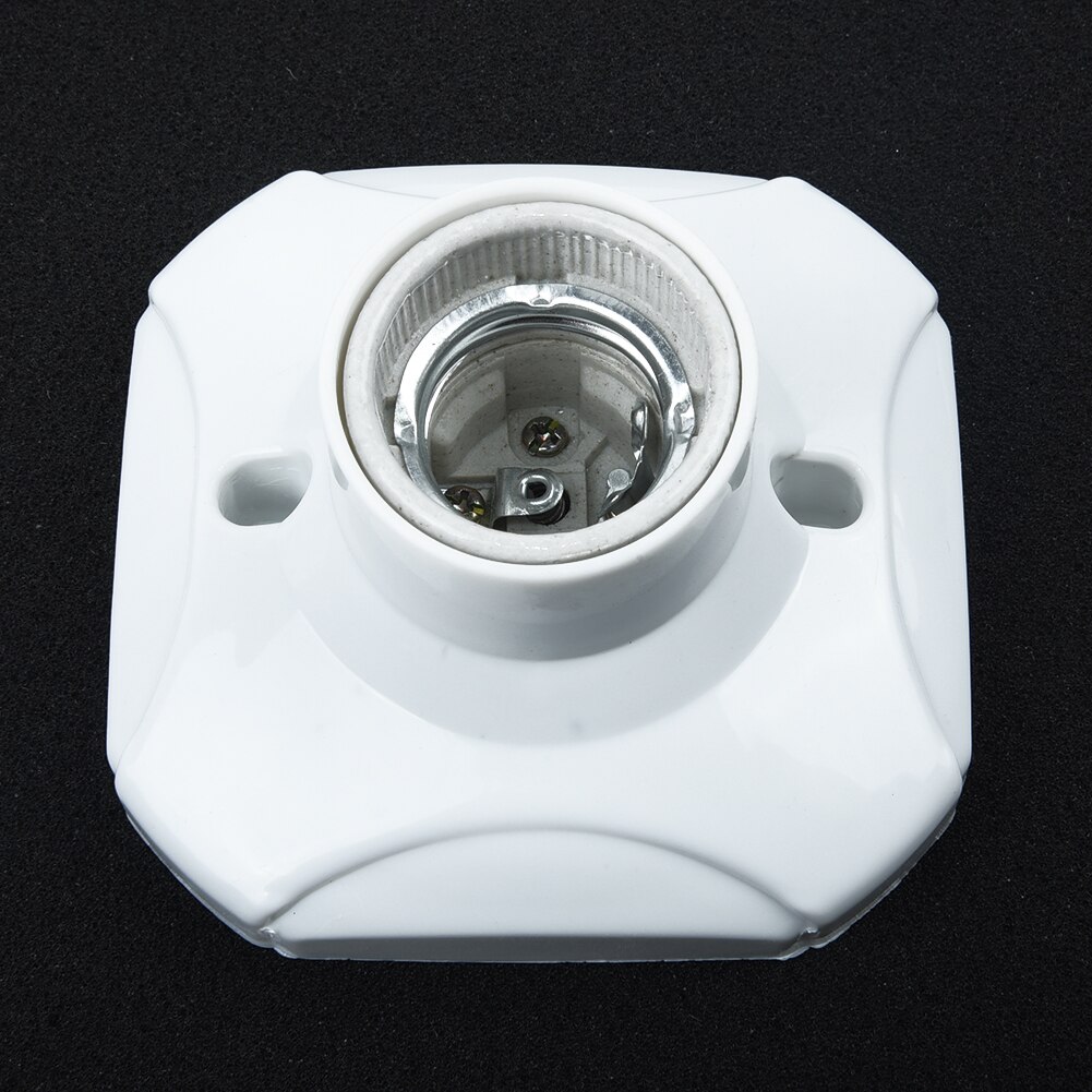 White E27- Straight Glazed -Ceramic Heat Porcelain Light Bulb Lamp Socket Holder
