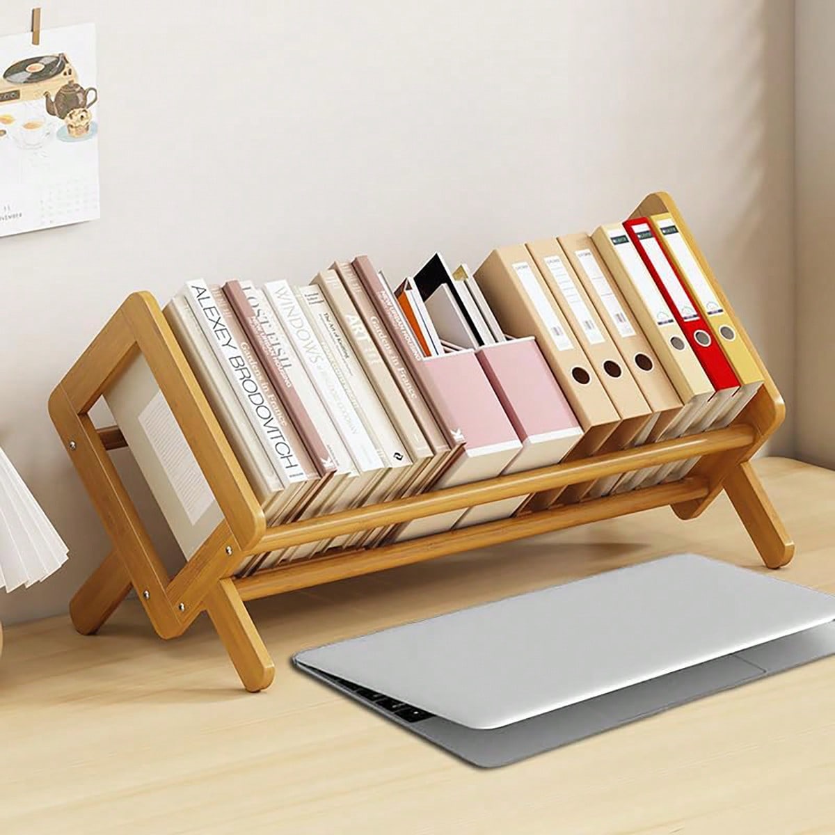 Bibliothèque de bureau maison salon petite décoration bambou étagère décorative bureau multi-étagère bibliothèque étagère de rangement