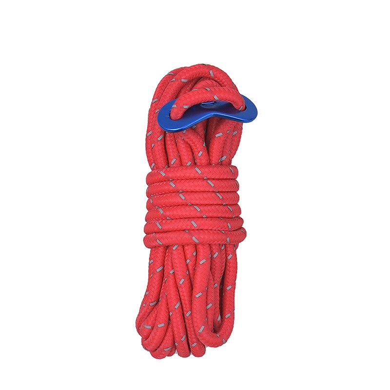 Outdoor Camping Pull Rope Tent Fastener Reflective 4mm Thick Tension Rope Pull Canopy Tent Fixed Rope Camping Accessories: red