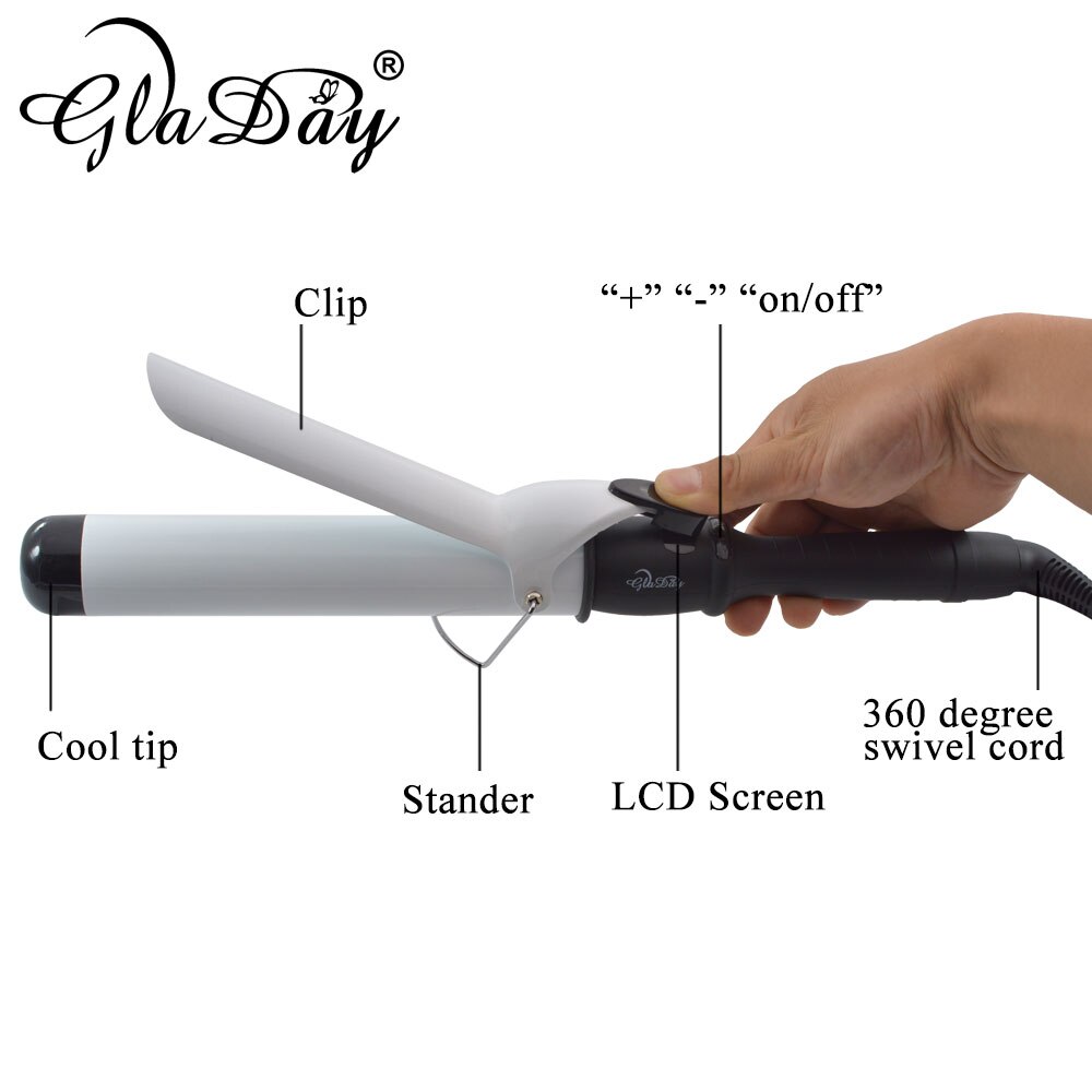 Professionele Haar Curling Wand Keramische Krultang 38mm Haar Krultang