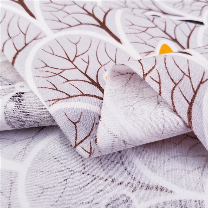 Bear&Fox Animal Printed 100% Cotton Fabric Meters for Patchwork Quilting Baby Cribs Cushions Blanket Sewing Material 50x40cm