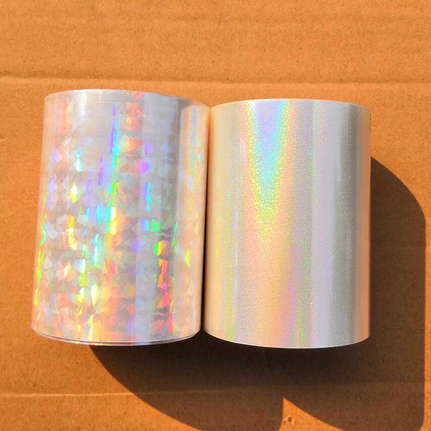 Two rolls Transparent holographic foil stamping foil press on paper or plastic 8cm x120m heat stamping film: Y04Y25(8cmx 120m)