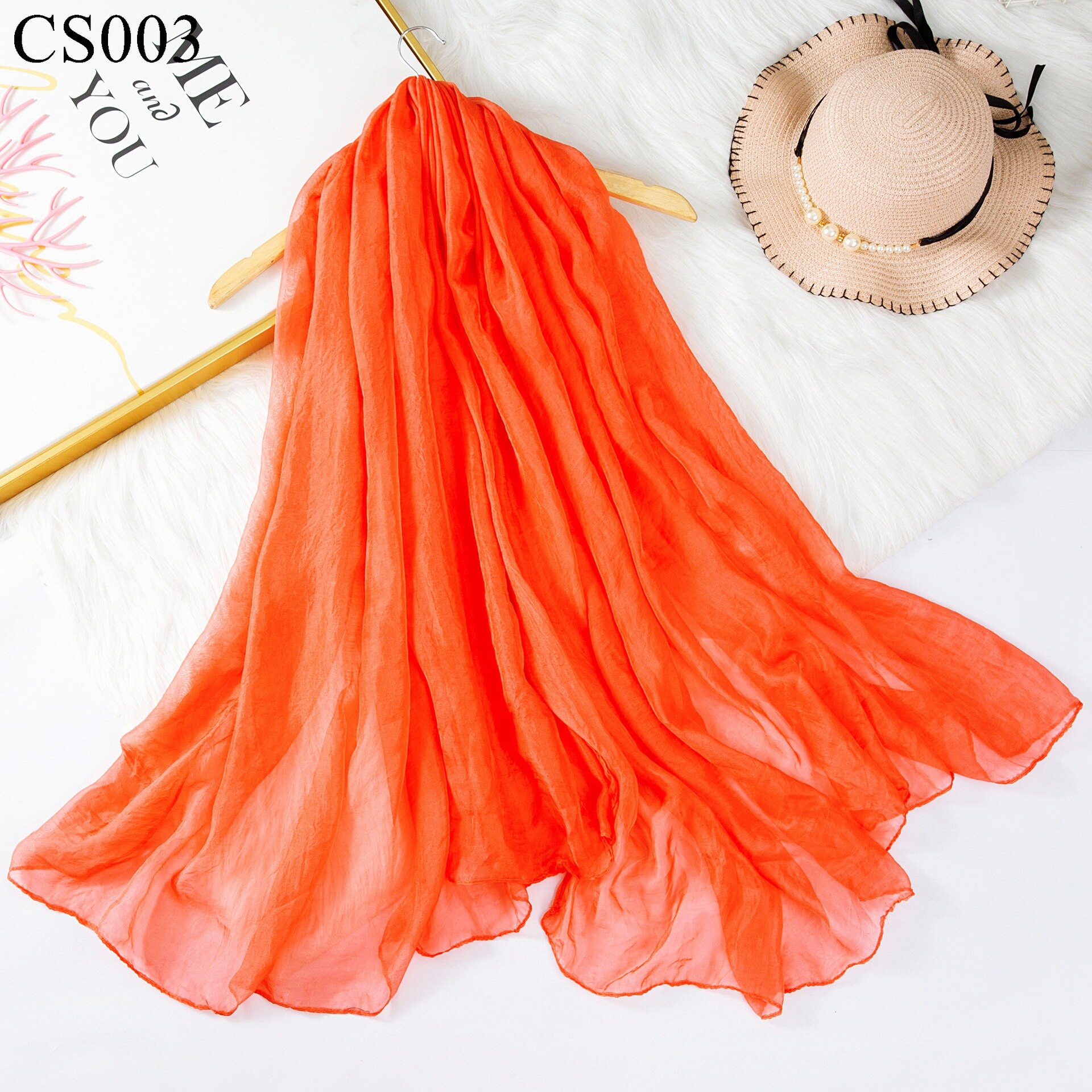 Scarf hijab scarf kvinnor dansar sidenscarf sjalar och omslag enfärgad huvud hals halsduk bandana satin pashmina: Orange