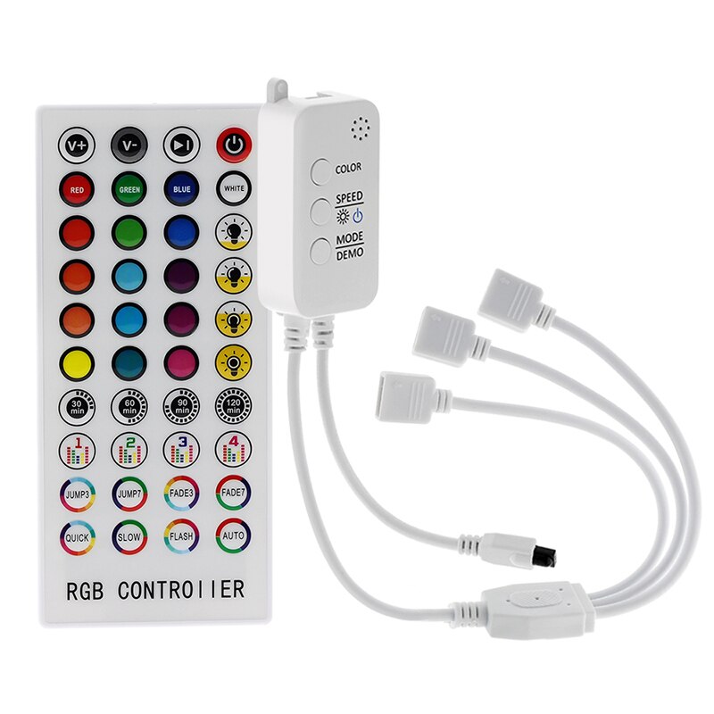 Controlador de música por Bluetooth, RGB DC12V 40Key IR, mando a distancia para 2835 5050 RGB, luces de tira LED: Three Outputs