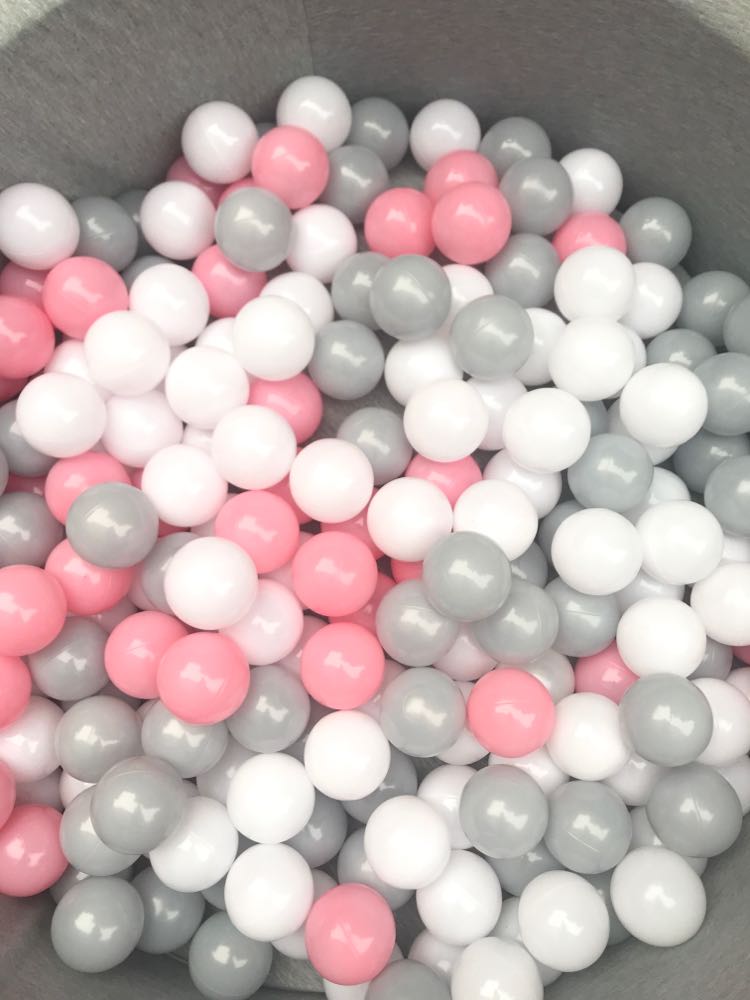 80pcs/lot Silver Grey Gold Soft Plastic ToyBalls Water Pool Ocean Wave Ball Baby Funny Toys Stress Air Ball Outdoor Fun Sports: grey white pink