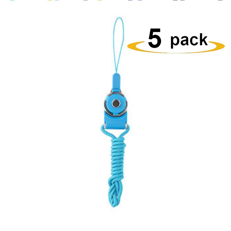 Kleine Frische Blätter Nacken Gurt Lanyards für schlüssel Ich würde Karte Fitnessstudio praktisch Riemen USB abzeichen Halfter DIY Hängen Seil lariat Schlüsselband: 5Stck Blau