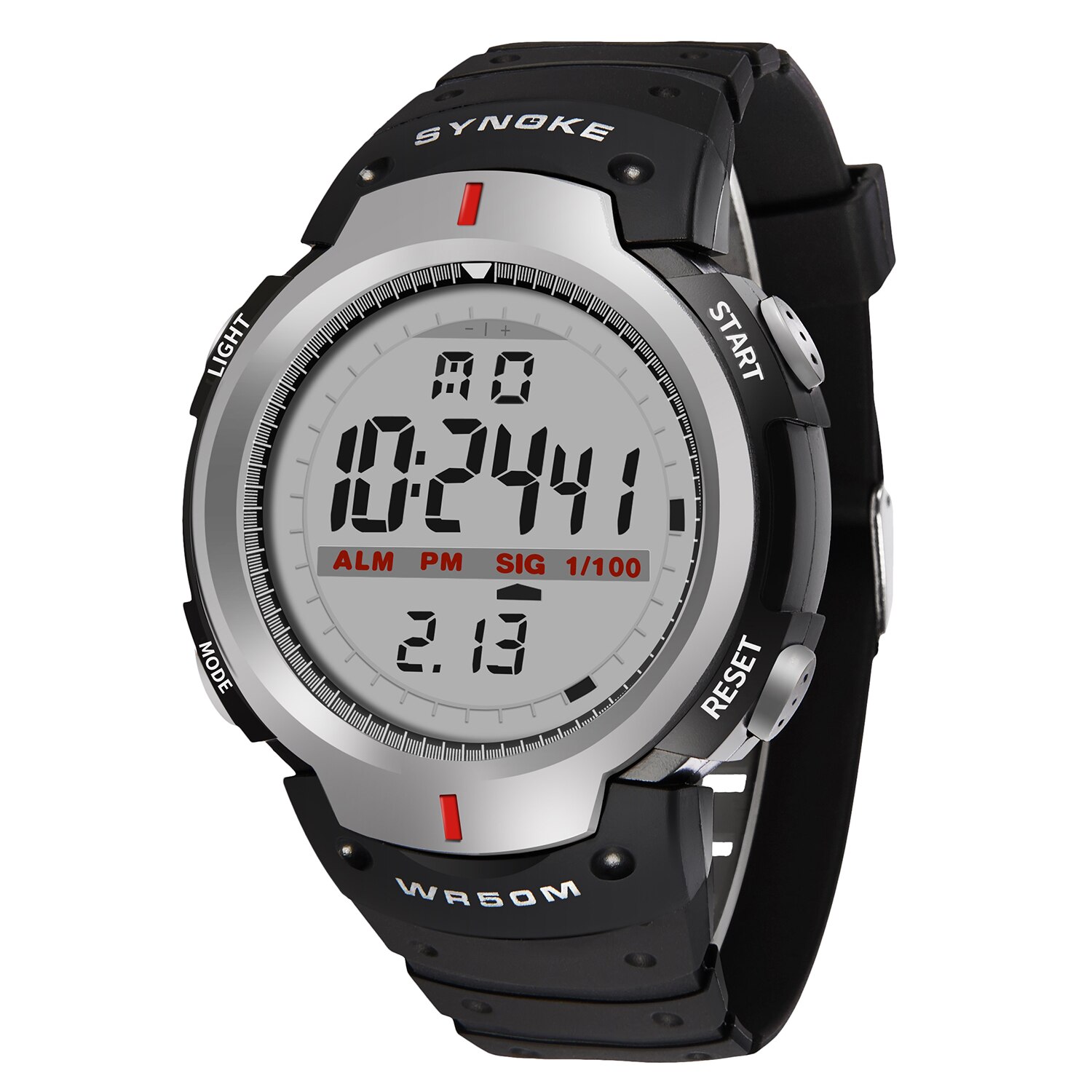 Synoke klockor herr 30m vattentät elektronisk led digital klocka herr utomhus herr sport armbandsur stoppur relojes hombre