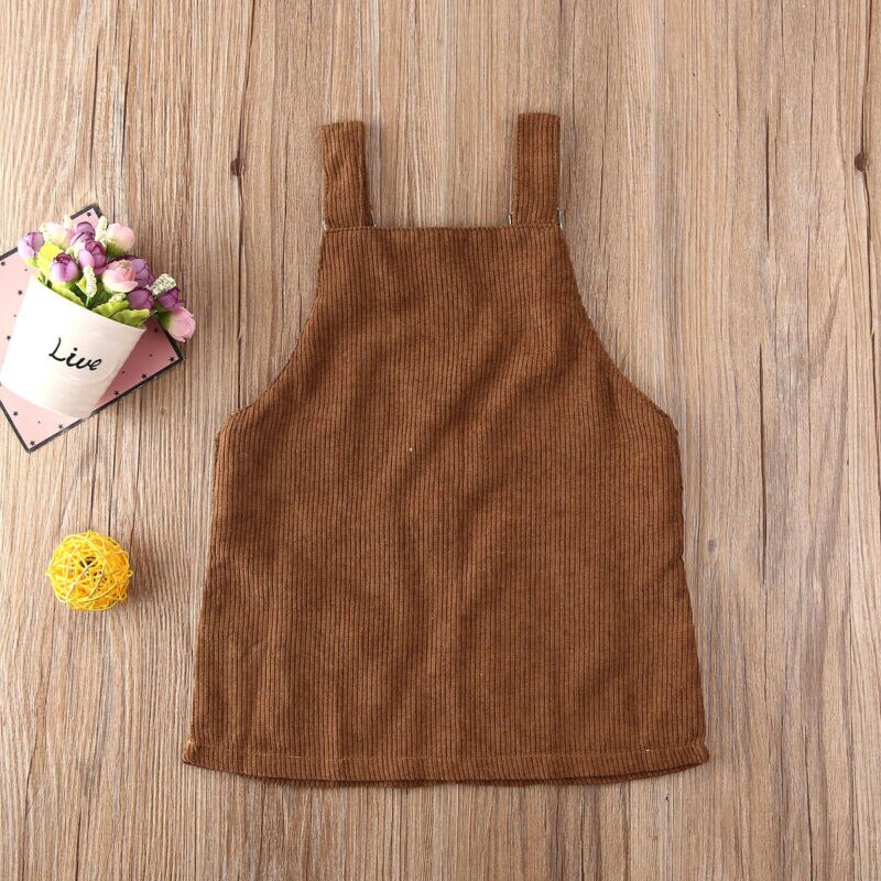 Sommar toddler barn baby girl mini retro klänning solid rem klänning hängslen kjol söt overall