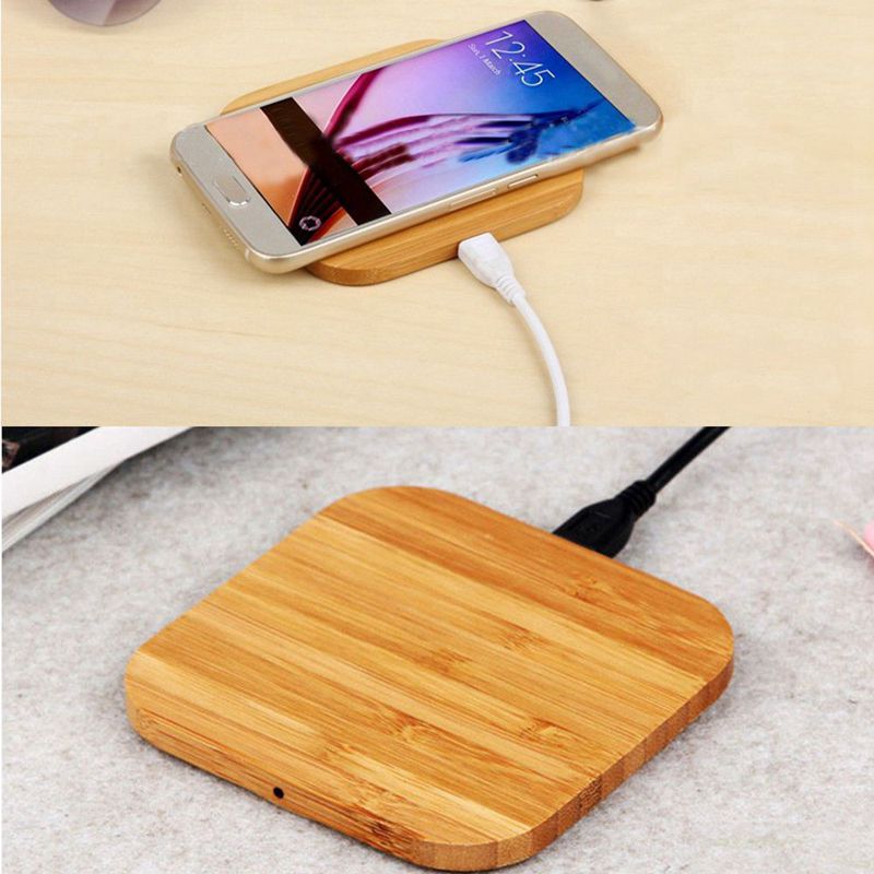 Portable Qi Wireless Charger Charging Slim Wood Pad For iPhone 8/iPhone 8 Plus/iPhone X Smart Phone Wireless Charger Pad For Sam