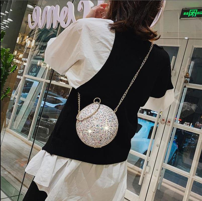 2020 kobiet wieczór codzienna kopertówka kolorowe kryształbyć winnym diamenty okrągła kula w kształcie sprzęgła torebka damska torebka ślubna łańcuszkowa torba na ramię