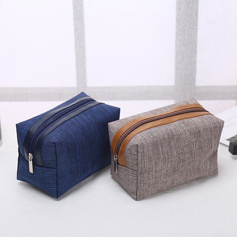 Blauw Vrouwen Mannen Reizen Cosmetische Tas Multifunctionele Rits Kleine Make-Up Toilettas Organizer Case Make Up Wassen Pouch