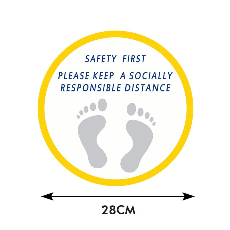 Public Warning Stickers Keep Distance Safety Warning Sign Adhesive Tapes DIY Sticker For Mall Store Factory School: T9