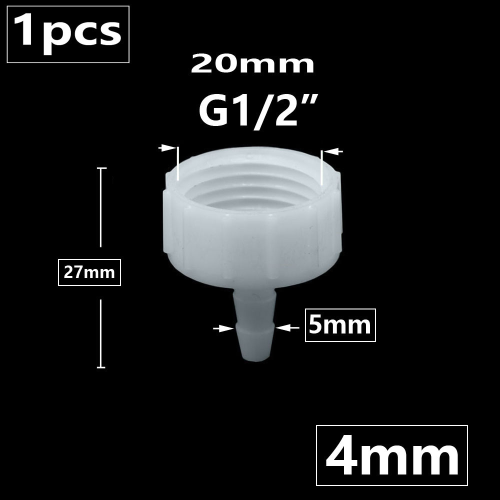 1I2" Innengewinde auf 4/6/8/10/12/14/16/20mm Schlauchtülle Anschluss Kunststoff Rohrverschraubungen Wasserschlauchkupplung Rohradapter