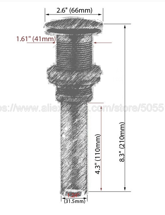 Modern Oil Rubbed Bronze Drains Basin Sink Finish Sink Vanity Pop Up Drain Without Overflow Bathroom Accessaraies zsd022