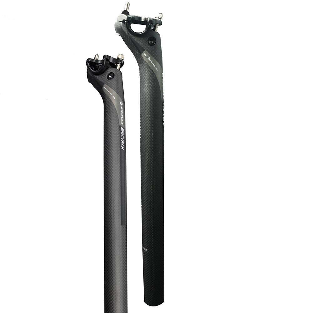 Fiets Zadelpen 3K Mat Full Carbon Fibre Weg Mountainbike Zadelpen Fietsonderdelen 27.2/30.8/31.6*350/400 Mm