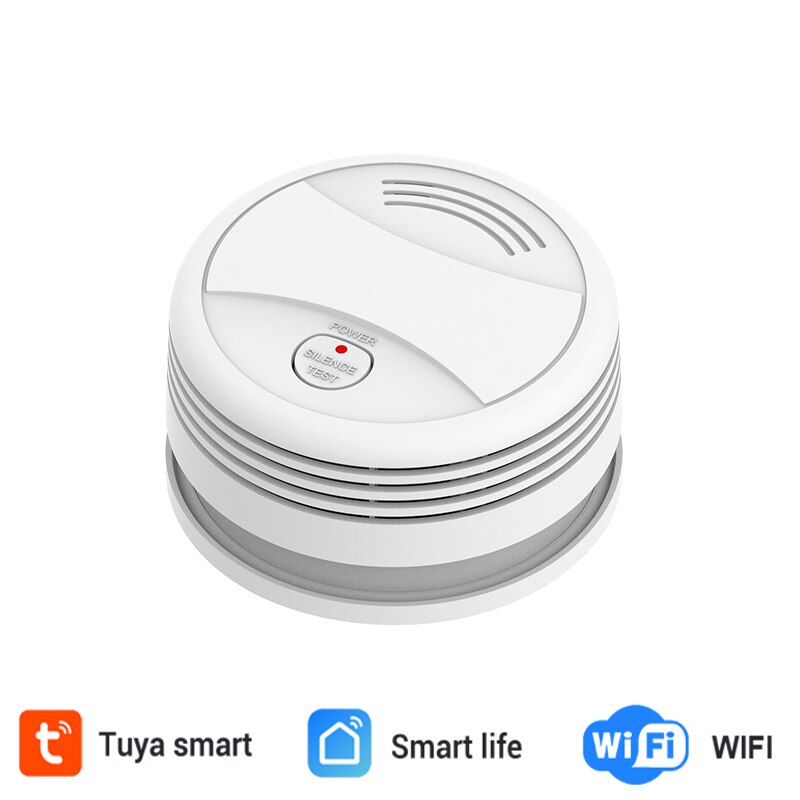 Wifi røgalarm brandalarm tuya app smart life app branddetektor røgsensor sikkerhedsdetektor til brandbeskyttelse