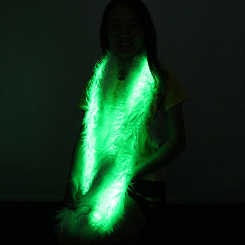 Led Led Scarf Light Up Boa Glow Up Flashing Fun Novelty Scarves For Rave Accessory Clothing Outfit Burning Man Costume Festival
